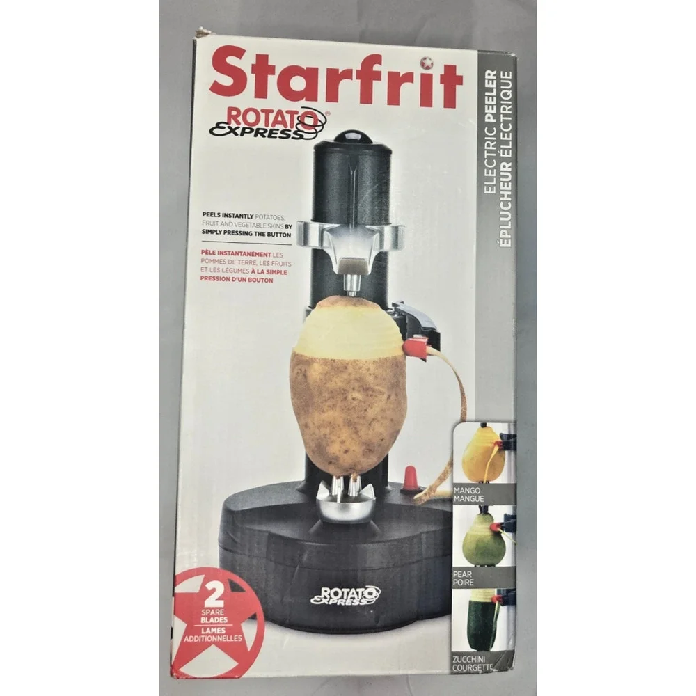Starfrit Rotato Express Electric Peeler Black - w/ 6V Power Adapter & Extra Blad